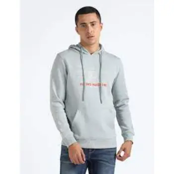 Flying Machine Brand Print Hooded Sweatshirt